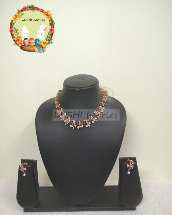 Floral CZ Necklace Set