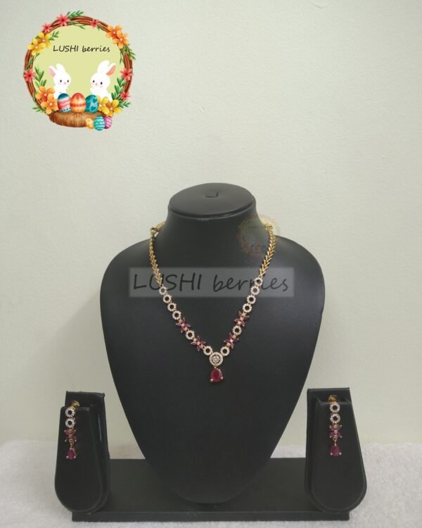 CZ Drop Pendant Necklace Set