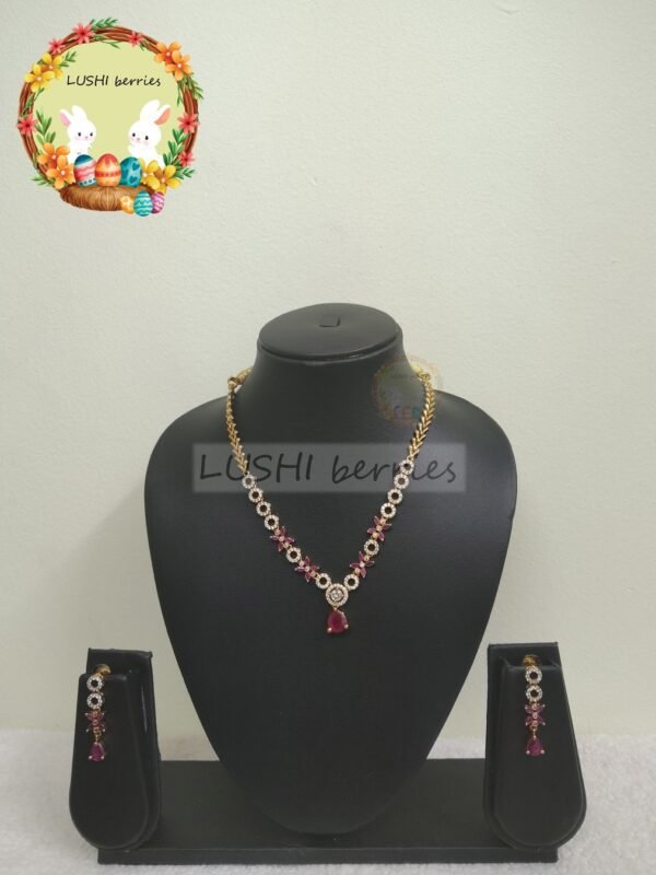 CZ Drop Pendant Necklace Set