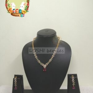 CZ Drop Pendant Necklace Set 3