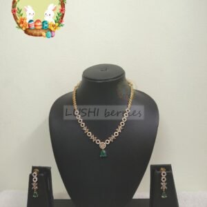 CZ Drop Pendant Necklace Set 2