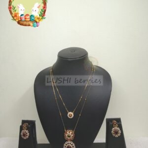 Layered Stone Pendant Chain Set 2