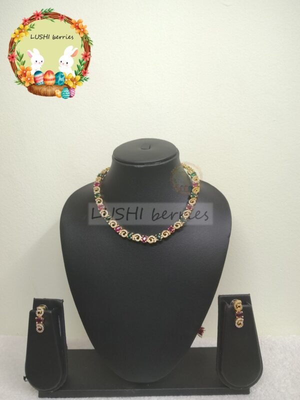 Ruby & Green Stone Necklace Set