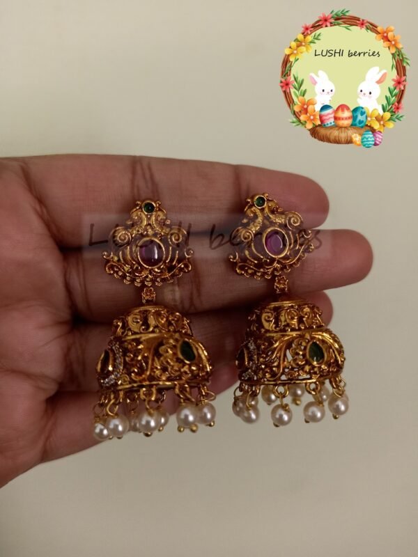 Peacock Kemp Jhumkas
