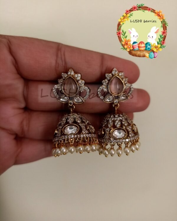 Kundan Stone Jhumkas