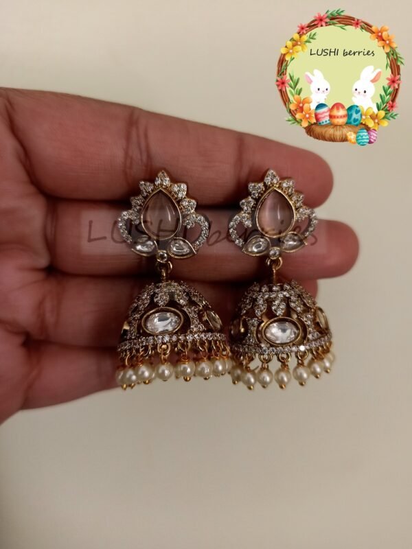 Kundan Stone Jhumkas