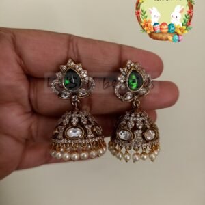 Kundan Stone Jhumkas 3