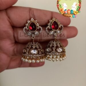 Kundan Stone Jhumkas 4