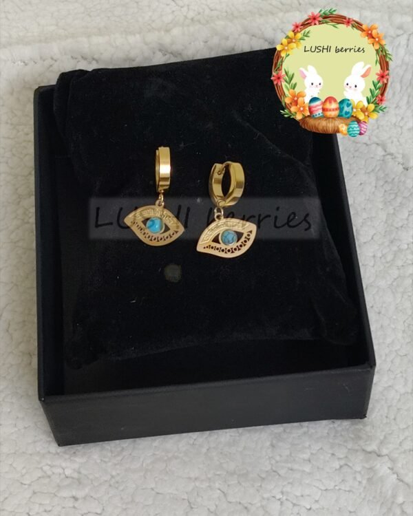 Evil Eye Huggie Hoops
