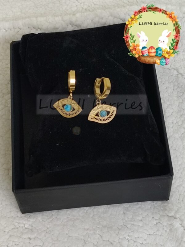 Evil Eye Huggie Hoops