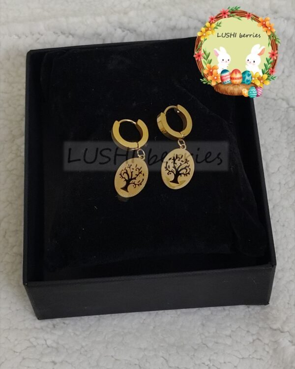 Tree of Life Huggie Hoops
