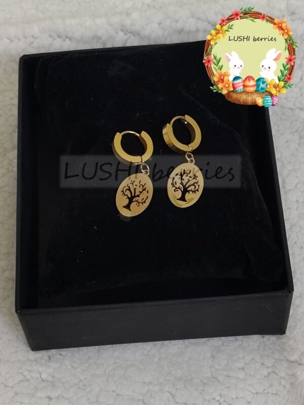 Tree of Life Huggie Hoops