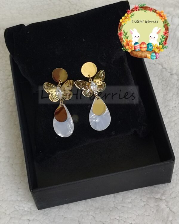Butterfly Shell Drop Earrings