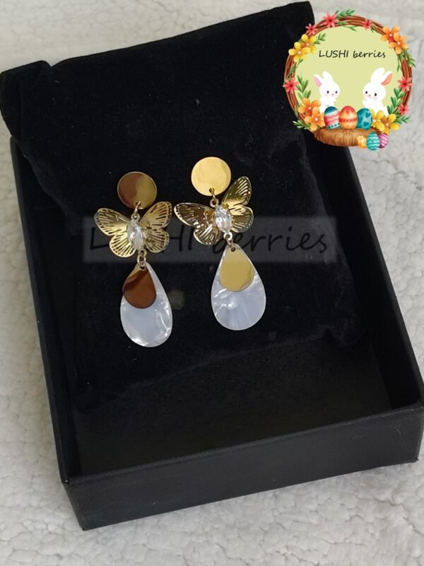 Butterfly Shell Drop Earrings
