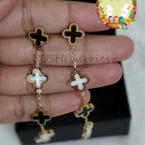 Clover Long Drop Earrings 2