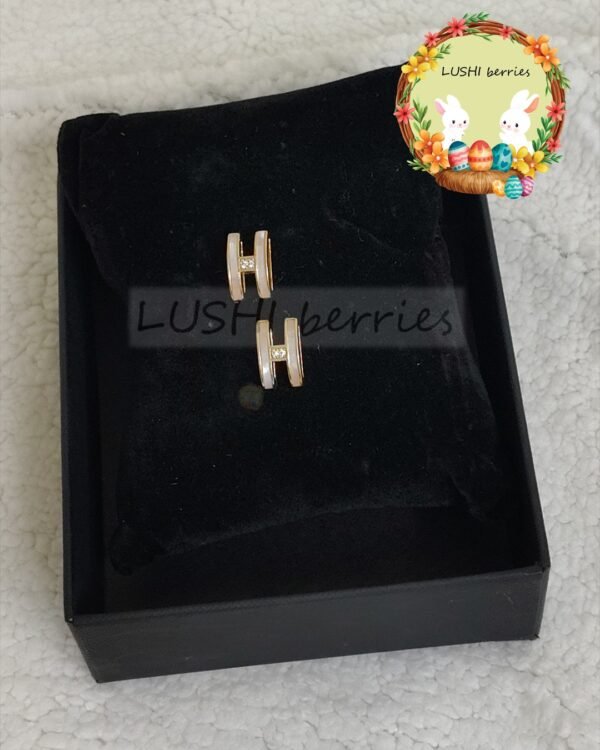 H Enamel Studs